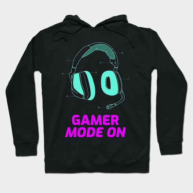 Game Mode On Video Gamer Gaming Player Hoodie by Sassee Designs